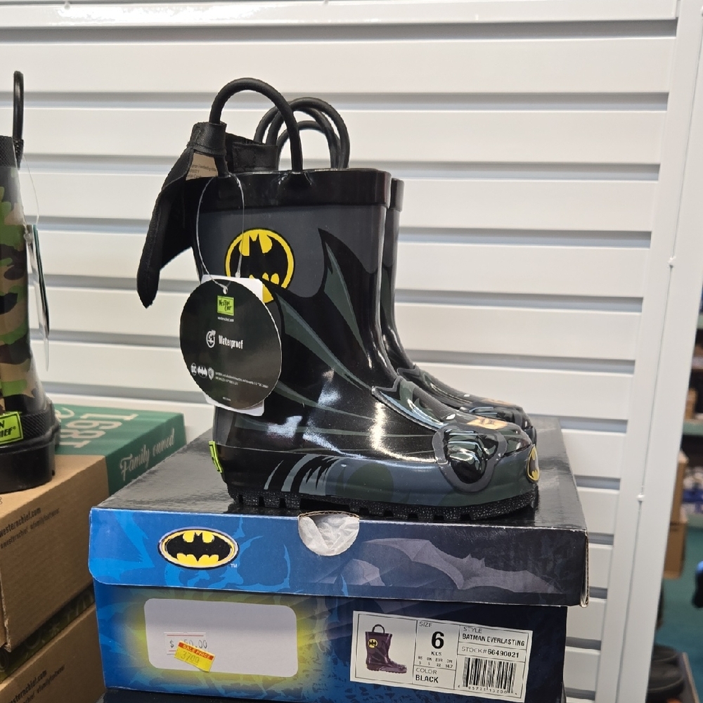 Western Chief Black and Yellow Batman Rain Boots